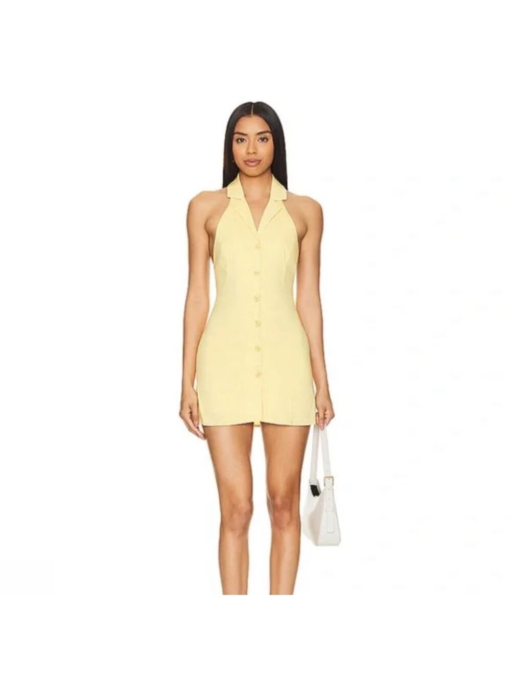 SNDYS Halter Dress in Butter Yellow XS